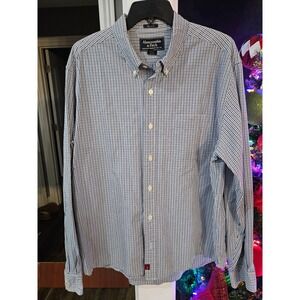 Abercrombie Fitch Mens Gingham Check Button Down Shirt Long Sleeve Casual Size L